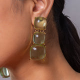 Gold Plated Cubic Zirconia Dangling Earrings