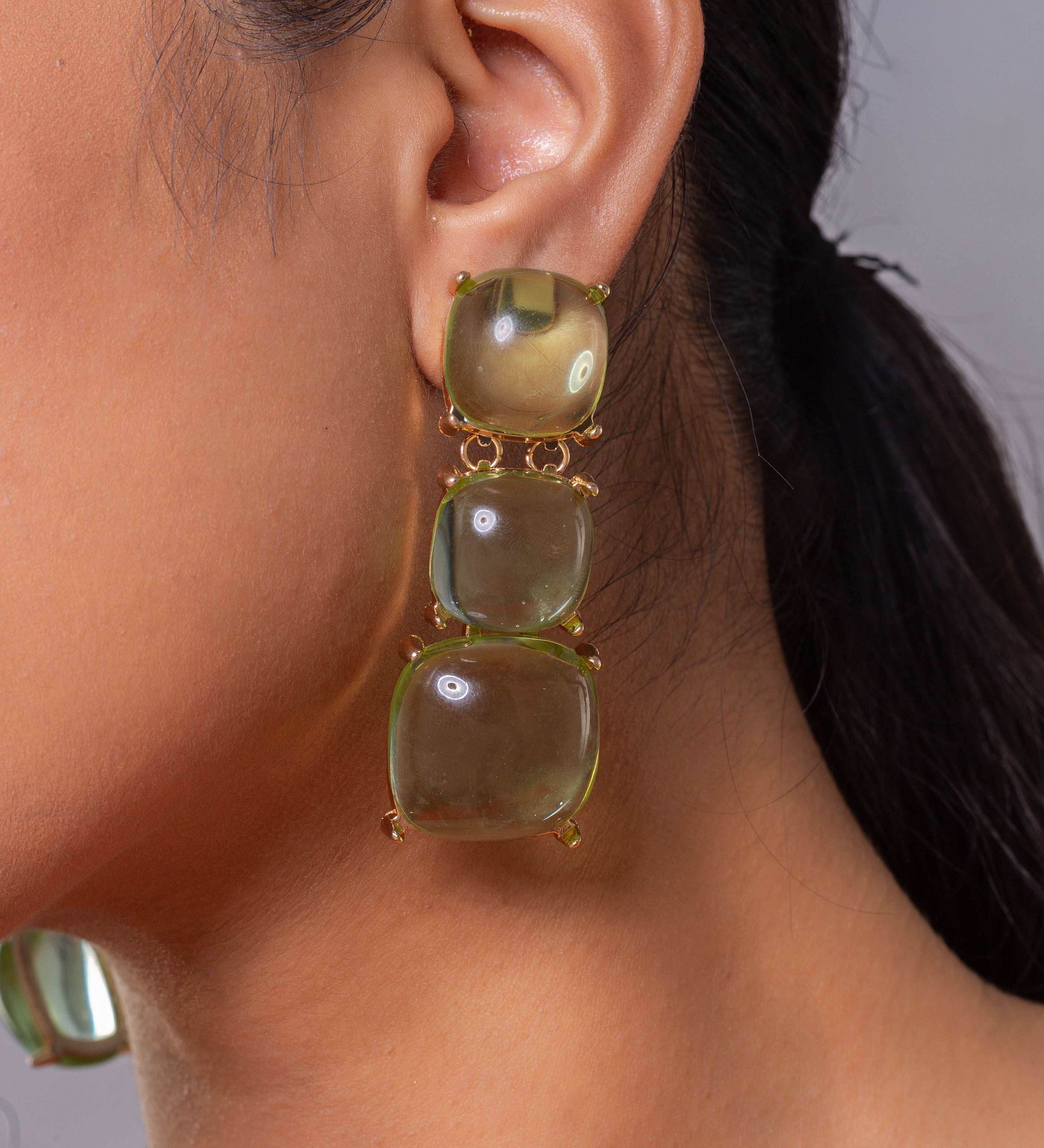 Gold Plated Cubic Zirconia Dangling Earrings