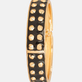 Thick Thorny Black Enamel Bracelet Cuff