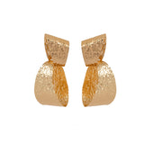 Hammered Gold plated Long Earrings