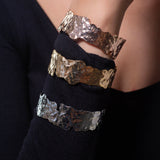 Hammered  Finished And Gold Plated Bracelet