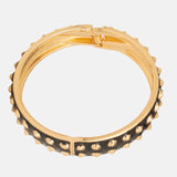 Thick Thorny Black Enamel Bracelet Cuff