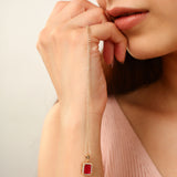 Gold Scarlet Ruby Pendant Necklace