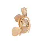 Gold plated Triangle Flower Earrings