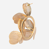 Gold plated Triangle Flower Earrings