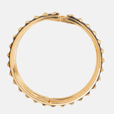 Thick Thorny Black Enamel Bracelet Cuff