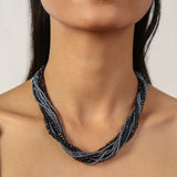 Elegant Silver Plated Necklace With Magnetic Lock