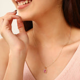 Gold Scarlet Ruby Pendant Necklace