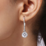 Silver Plated Anti-Tarnish White CZ Stone Long Earrings