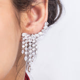 CZ STONE, SILVER PLATED, EARRING