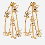 Butterfly Waterfall Gold plated Long Earrings