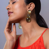 Gold Plated Cubic Zirconia Dangling Earrings