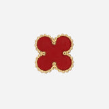 Red Onyx Clover Studs Earrings