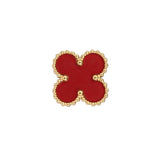 Red Onyx Clover Studs Earrings