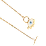Evil Eye Gold Plated Pendant Chain Necklace