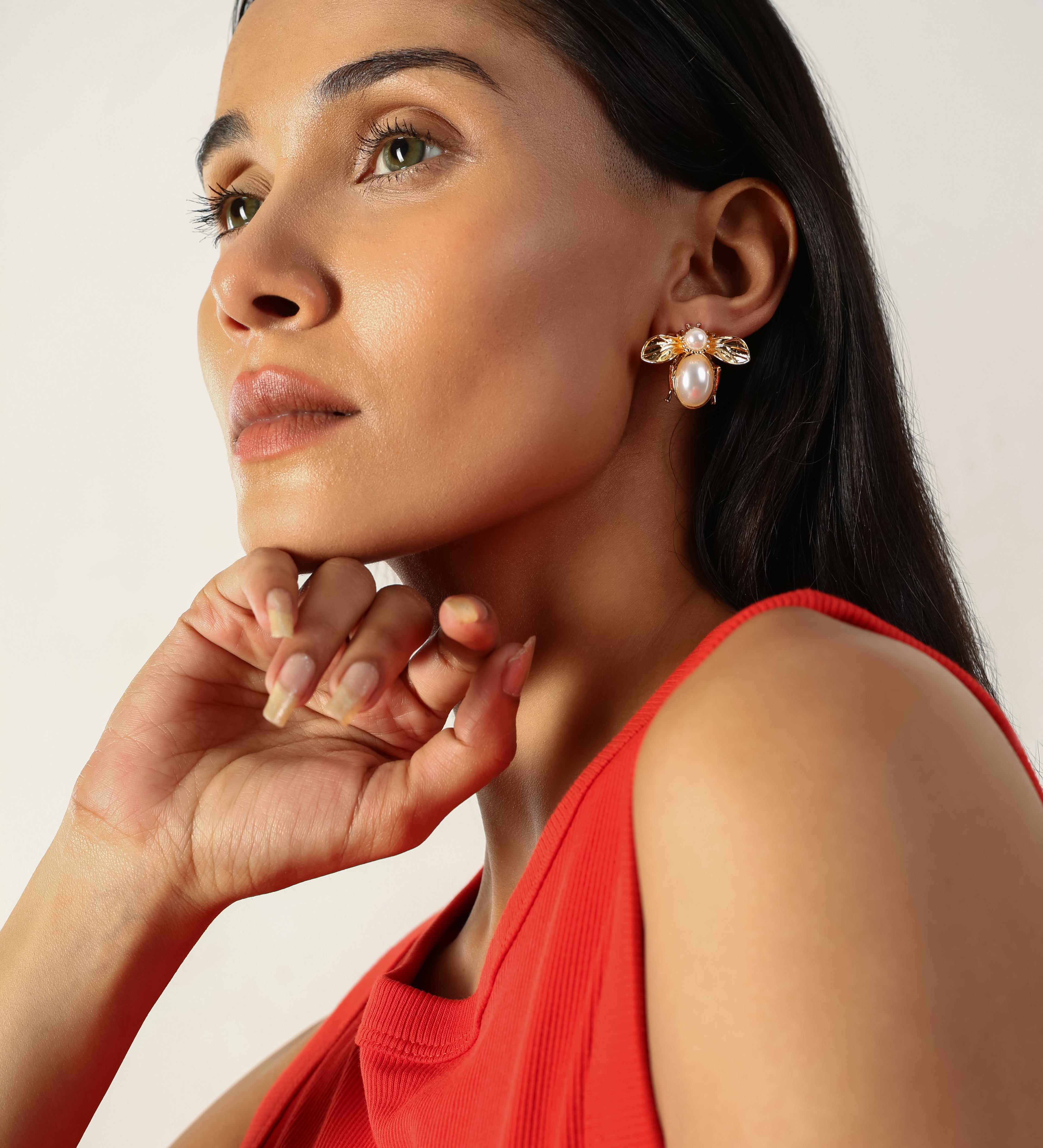 NATURE BEAUTY GOLD PLATING ANTITARNISH EARRING