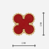 Red Onyx Clover Studs Earrings
