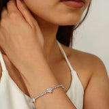 Silver Hearts Tennis Bracelet