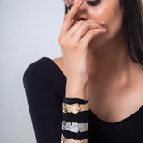 Hammered  Finished And Gold Plated Bracelet