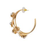Pearly Floral Waterfall Gold plated Earrings