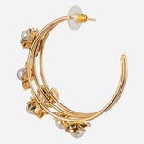 Pearly Floral Waterfall Gold plated Earrings