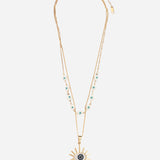 Evil Eye Gold Plated Pendant Chain Necklace
