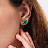 Van Cleef Green Clover Earrings