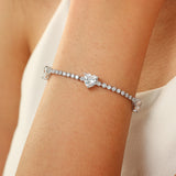 Silver Hearts Tennis Bracelet