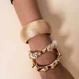 White Enamel Panther Bangle