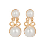 Ornate Gold plated Pearl Earrings