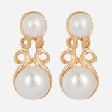Ornate Gold plated Pearl Earrings