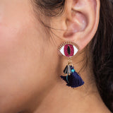 Red & Blue Evil Eye Dangle Earrings