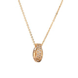 Gold Interlocking Circle Pendant with Crystals Necklace