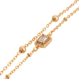 Gold Crystal Cut Rectangle Bracelet
