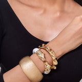 White Enamel Panther Bangle