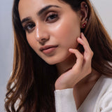 Diamond Red Clover Earrings