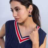 Red & Blue Evil Eye Dangle Earrings