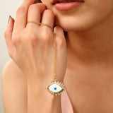 Gold Mystic Evil Eye Pendant Necklace