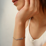 Silver Bolt Crystal Bracelet