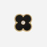 Black Onyx Clover Studs