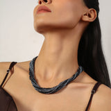 Elegant Silver Plated Necklace With Magnetic Lock