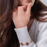 Red V Clover Bracelet