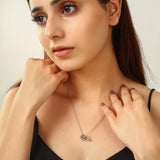 Silver Infinity Ring Pendant Necklace