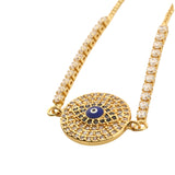 Gold Crystal Round Evil Eye Bracelet