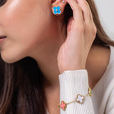 Turquoise Clover Studs Earrings