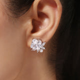 Silver Plated Anti-Tarnish White CZ Stone Earrings