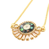 Gold Emerald Sunburst Evil Eye Bracelet