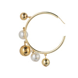 Pearl and Gold Bauble Long Earrings