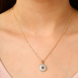 Gold Crystal Mosaic Pendant Necklace