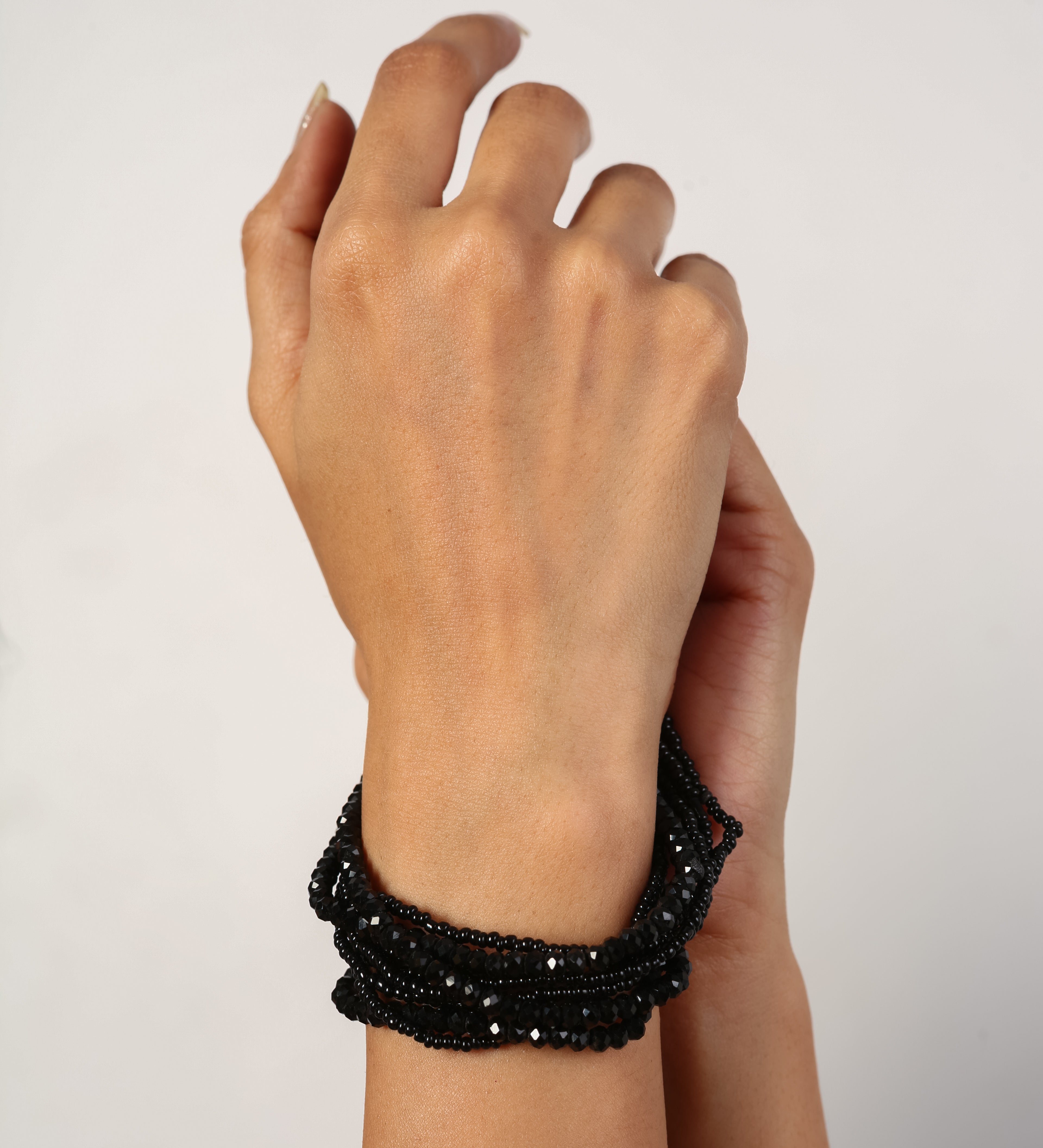 Black Silver Plated Bracelet With Magnetic Lock